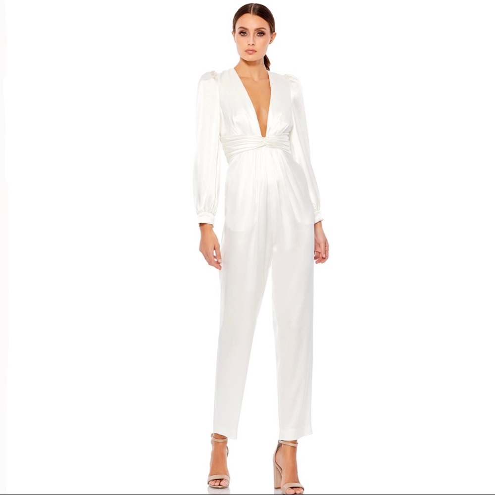 Ieena by Mac Duggal White Jumpsuit